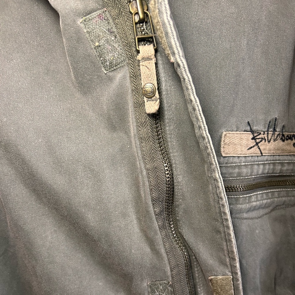 Billabong Men's army green Hooded Military style Jacket Sz L Y2K - Picture 5 of 11